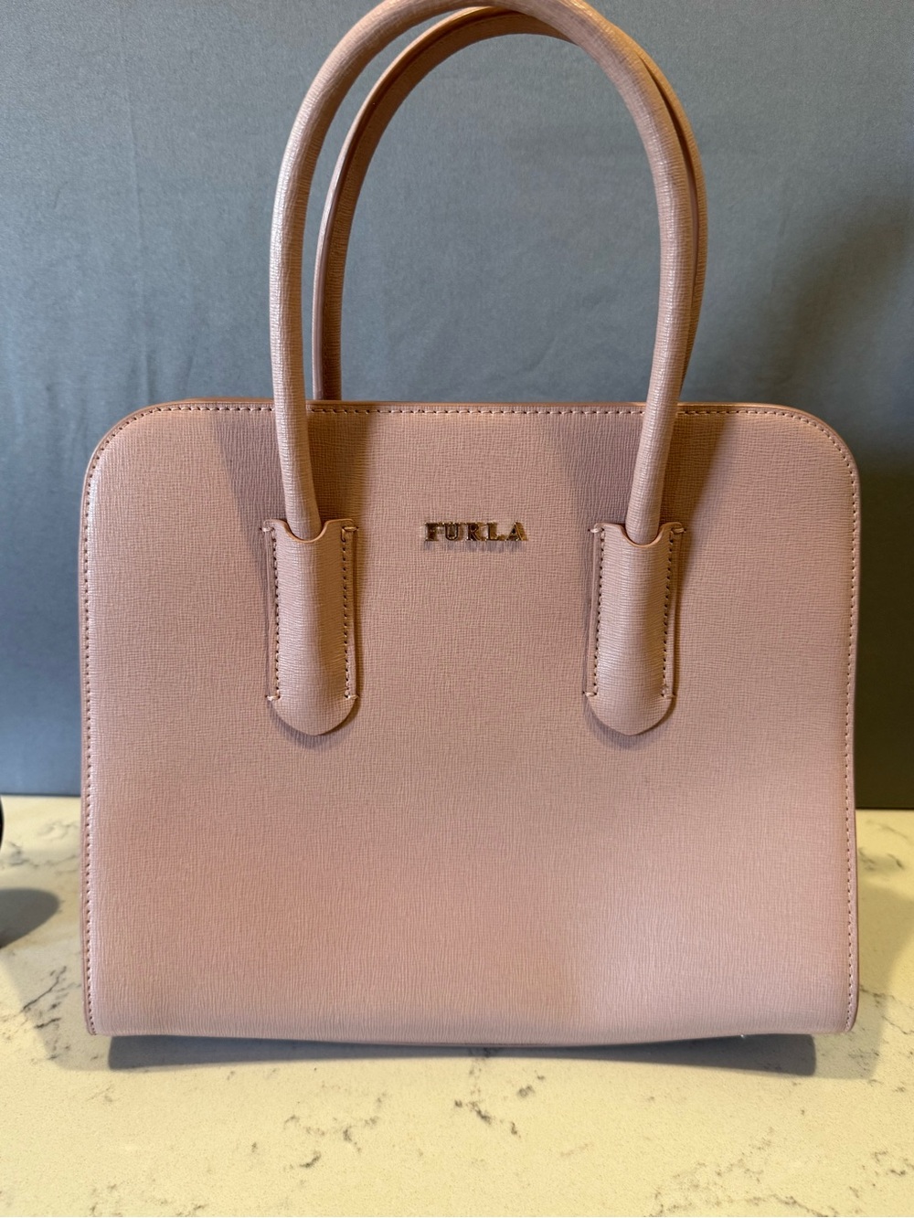 Furla Blush Pink Saffiano Satchel